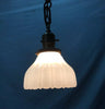 Victorian Hanging Ceiling Light Fixture 5" Scalloped Milk Glass Shade 1970-24B