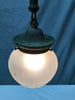 Antique Brass Hanging Onion Textured Glass Ceiling Light Fixture VTG 1726-23B