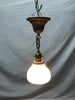 Victorian Hanging Ceiling Light Fixture 5" Scalloped Milk Glass Shade 1970-24B