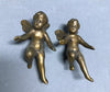 Vintage Pair Metal 4" Angels Figures Brass Love Cupids Old 1734-24B