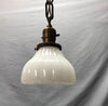 Victorian Hanging Ceiling Light Fixture 5" Scalloped Milk Glass Shade 1970-24B