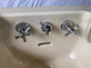 Vintage Buttercream Yellow Bath Wall Sink Chrome legs Towel Bars Standard 10-25E