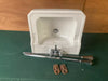 Vintage Deco 20x18 Mid Century White Wall Sink Chrome legs Old Standard 408-24E