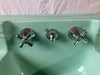 Vintage Jadeite Ming Green Bath Wall Sink Chrome legs Towel Bars Standard 32-25E