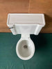 Vtg Mid Century White Ceramic Toilet Crane Drexel Round Bowl Old 03-25E