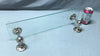 Antique 20" Glass Shelf Nickel Plated Brass Wall Brackets VTG Old 1810-24B