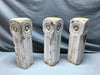 Set Three 16" Tall Wood Shabby Bullseye Chunky Candle Holders VTG 1809-24B