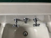 Vtg 20x14 Mid Century White Porcelain Wall Sink Old Standard Chrome Legs 407-24E