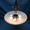 VTG Art Deco Brass Glass Ceiling Florete Light Fixture Shabby Old Chic 11-25B