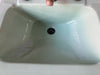 Vtg Mid Century Ceramic 20x19 Pale Jade Green Crane Drop In Bath Sink Old 16-25E