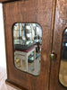 VTG Oak Hardwood Wall Mount Double Door Mirror Medicine Cabinet Old 120-25B