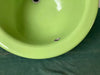 Vtg 19" Round Cast Iron Fresh Lime Green Self Rimming Drop In Sink Kohler 11-25E