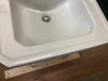 Vintage Deco 20x18 Mid Century White Wall Sink Chrome legs Old Standard 408-24E