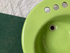 Vtg 19" Round Cast Iron Fresh Lime Green Self Rimming Drop In Sink Kohler 11-25E