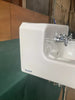 Vtg 20x14 Mid Century White Porcelain Wall Sink Old Standard Chrome Legs 407-24E