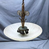 VTG Art Deco Brass Glass Ceiling Florete Light Fixture Shabby Old Chic 11-25B