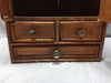 Antique Country Lodge Wood Medicine Cabinet Cupboard Oval Mirror Drawers 116-24B