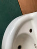 Vintage 27x15 Cast Iron White Porcelain High Back Half Round Wall Sink 34-25E