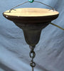 VTG Art Deco Leaded Amber & White Stained Glass Ceiling Light Fixture Old 10-25B