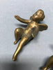 Vintage Pair Metal 4" Angels Figures Brass Love Cupids Old 1734-24B