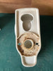 Vtg Mid Century White Ceramic Toilet Crane Drexel Round Bowl Old 03-25E