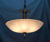 VTG Art Deco Brass Glass Ceiling Florete Light Fixture Shabby Old Chic 11-25B