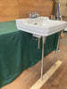 Vintage Deco 20x18 Mid Century White Wall Sink Chrome legs Old Standard 408-24E