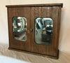 VTG Oak Hardwood Wall Mount Double Door Mirror Medicine Cabinet Old 120-25B