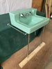 Vintage Jadeite Ming Green Bath Wall Sink Chrome legs Towel Bars Standard 32-25E