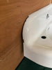 Vintage 27x15 Cast Iron White Porcelain High Back Half Round Wall Sink 34-25E