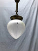 Antique Brass Hanging Onion Textured Glass Ceiling Light Fixture VTG 1726-23B