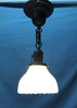 Victorian Hanging Ceiling Light Fixture 5" Scalloped Milk Glass Shade 1971-24B