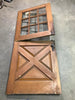 Antique VTG Solid Wood Entryway Dutch Door 9 Lite 34x77 Varnished Old 1966-24B