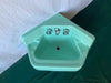 Vtg Mid Century 24" Jadeite Ming Green Corner Wall Sink Standard Bath 371-24E