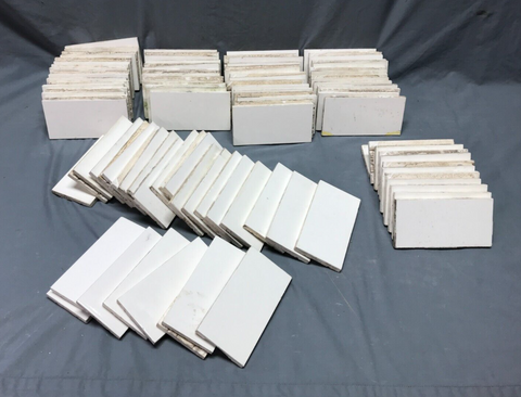 100 Antique Ceramic Thick Subway Tile 3x6 White VTG 414-24B
