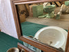 Antique Folding Railroad Passenger Car Wash Sink Water Tank Mirror Vtg 97-24E