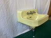 Small Vtg 18x14 Deco Mid Century Manchu Yellow Bath Sink Standard Old 377-24E