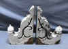 Pair Shabby White Acorn Drop Finial Porch Brackets VTG Corbels Chic Old 1660-24B