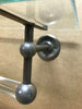 Antique Vintage Nickel Over Brass 28" Glass Shelf 24" Towel Bar Old 1581-23B
