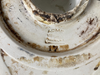 Antique White Porcelain Ornate Embossed Toilet Bowl Oak Tank Vtg Acme Old 95-24E