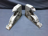 Pair Shabby White Acorn Drop Finial Porch Brackets VTG Corbels Chic Old 1660-24B