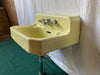 Small Vtg 18x14 Deco Mid Century Manchu Yellow Bath Sink Standard Old 377-24E