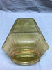 Antique brass Hanging Ceiling 6" Amber Yellow Textured Glass Globe VTG 1430-22B