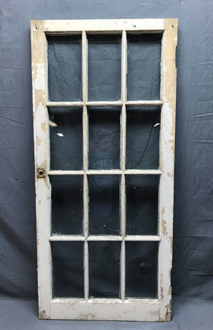Antique Single 22x48 12 Lite Casement Window Shabby White Chic VTG Old 1442-22B