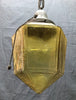 Antique brass Hanging Ceiling 6" Amber Yellow Textured Glass Globe VTG 1430-22B