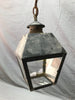 VTG Old Mid Century Copper Porch Glass Ceiling Light Fixture Black 1551-22B